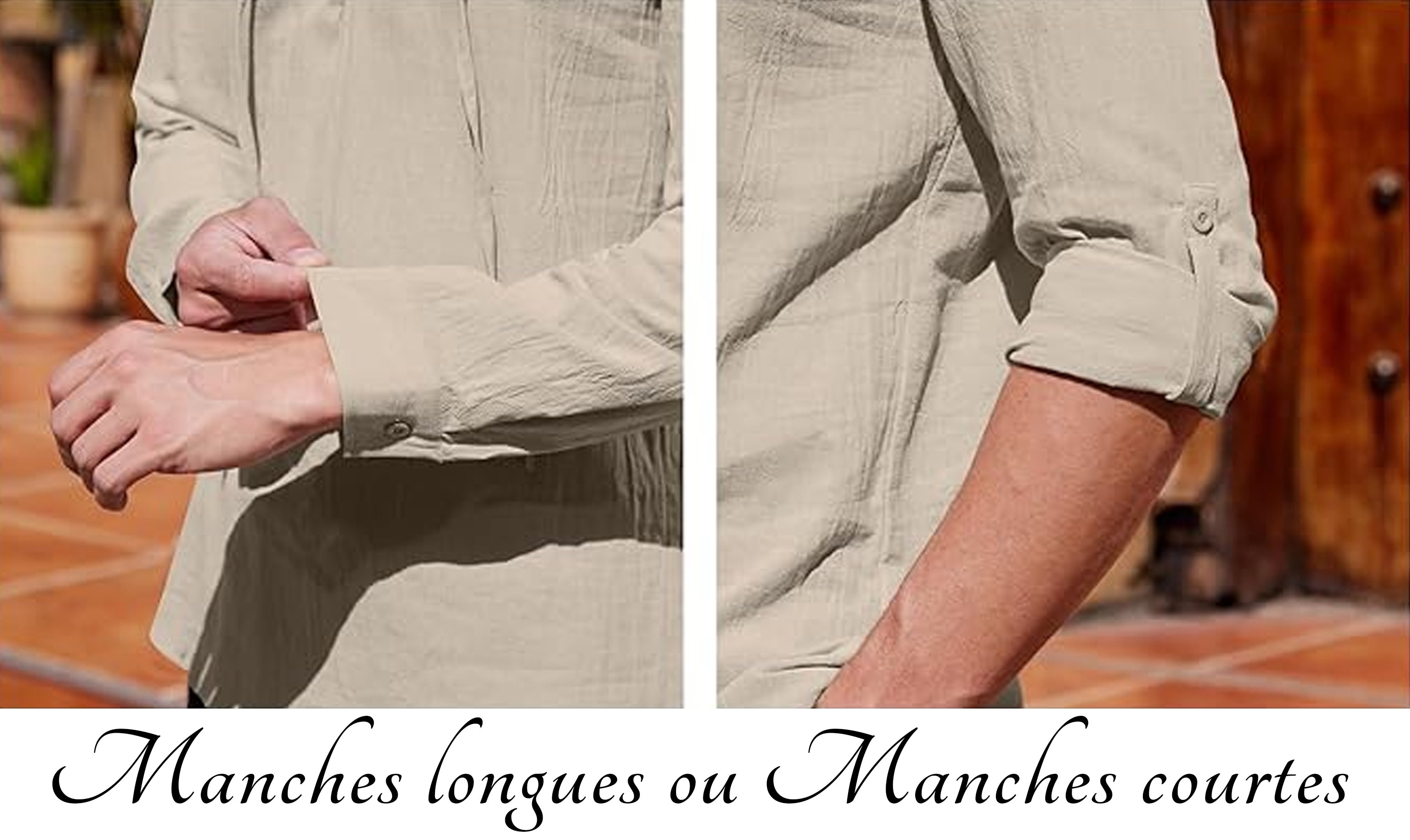 Chemise Pirate Unisexe Écrue – Style Historique Ample à Manches Longues rabattables et Col en V avec lacets manches courtes ou manches longues