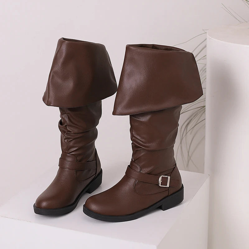 Bottes de pirate marrons avec boucle