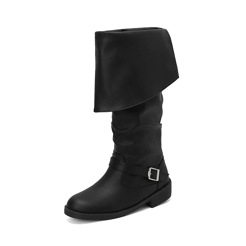 Bottes de pirate noires avec boucle