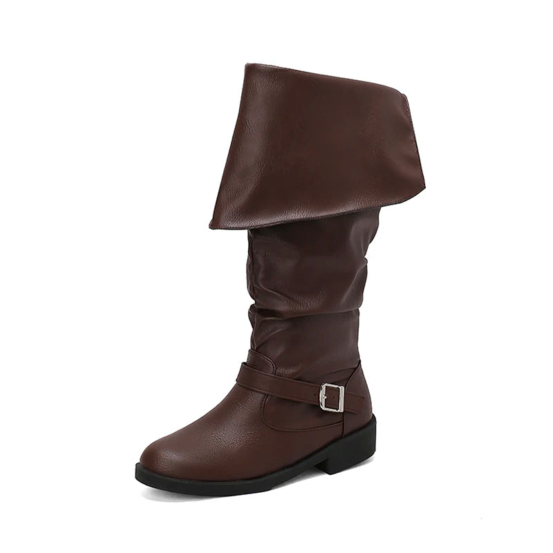 Bottes de pirate marrons avec boucle