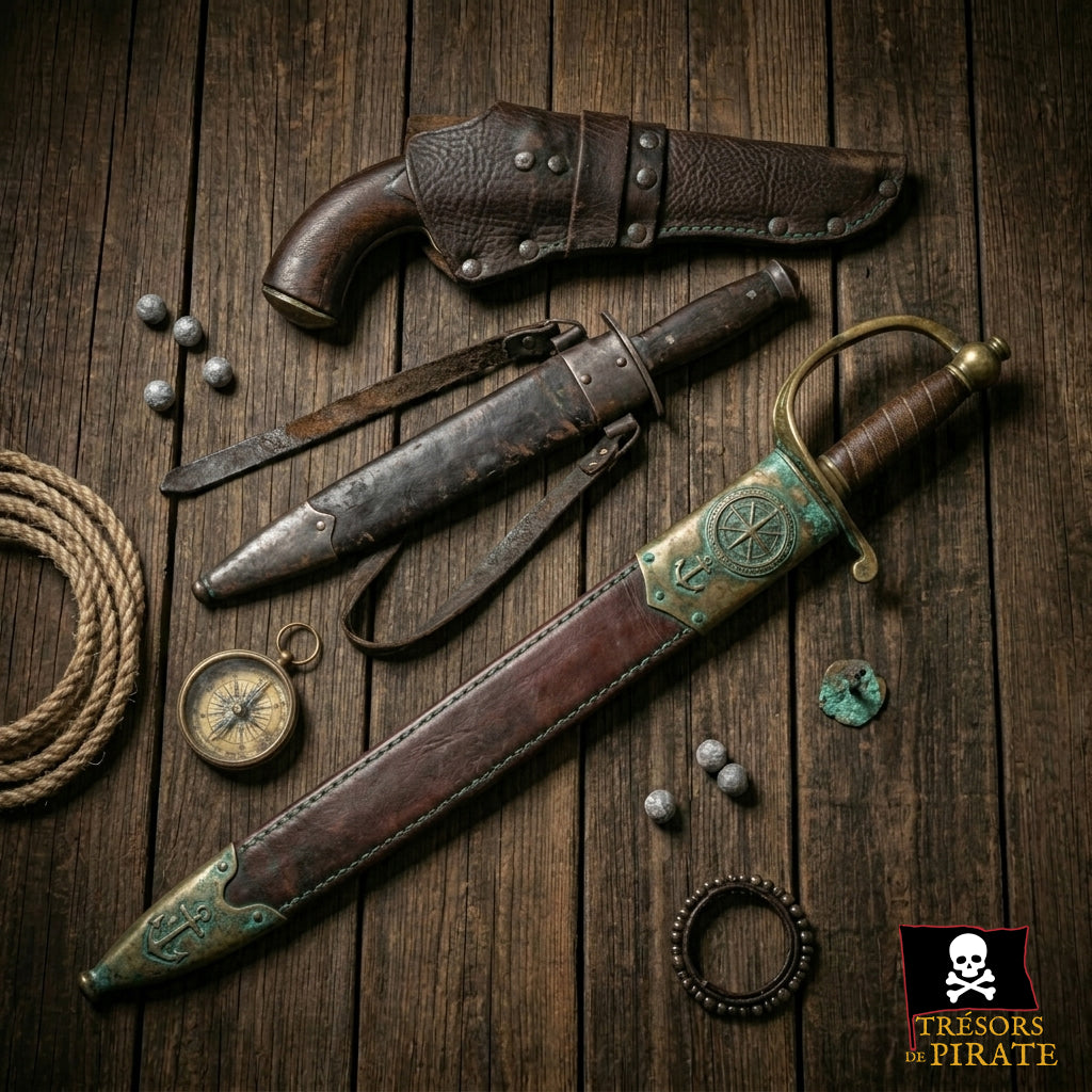 Fourreaux pour armes pirates : sabres, pistolets, couteaux - Trésors de Pirate