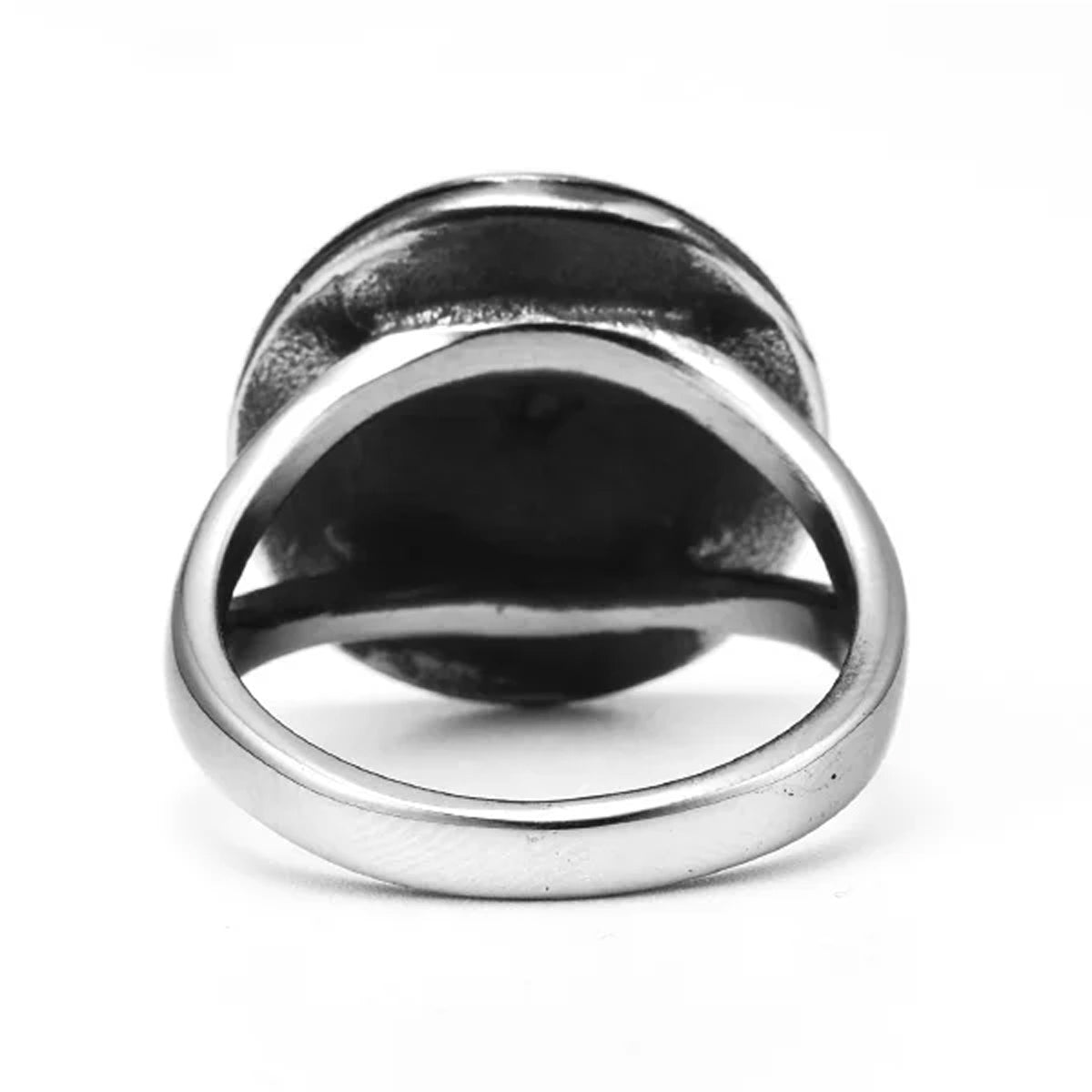Bague Pirate Emblème en Acier Inoxydable de derrière