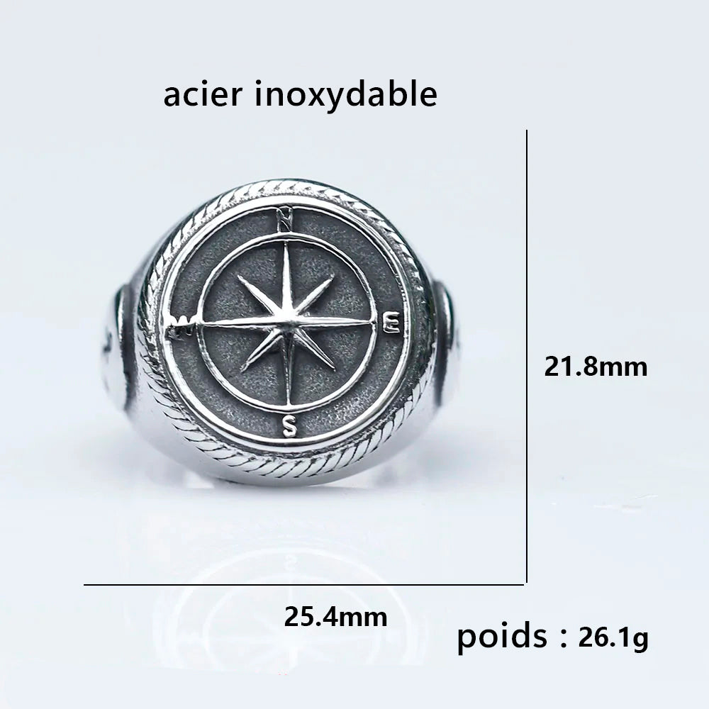 Bague pirate roses des ventes avec ancres en acier inoxydable argenté dimensions - Trésors de Pirate