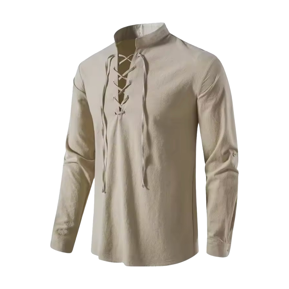 Chemise Pirate Écrue unisexe à lacet