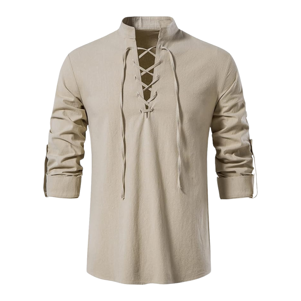 Chemise Pirate Écrue unisexe à lacet