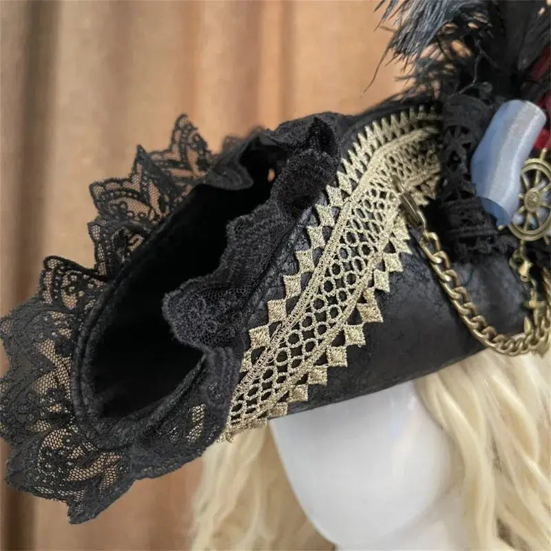 Pirates of the Caribbean Hat, Halloween, bowler hat, top hat,Skull Show, Stage,pirate hat,Party Dresses,Cosplay,gifts,handmade Trésors de Pirate