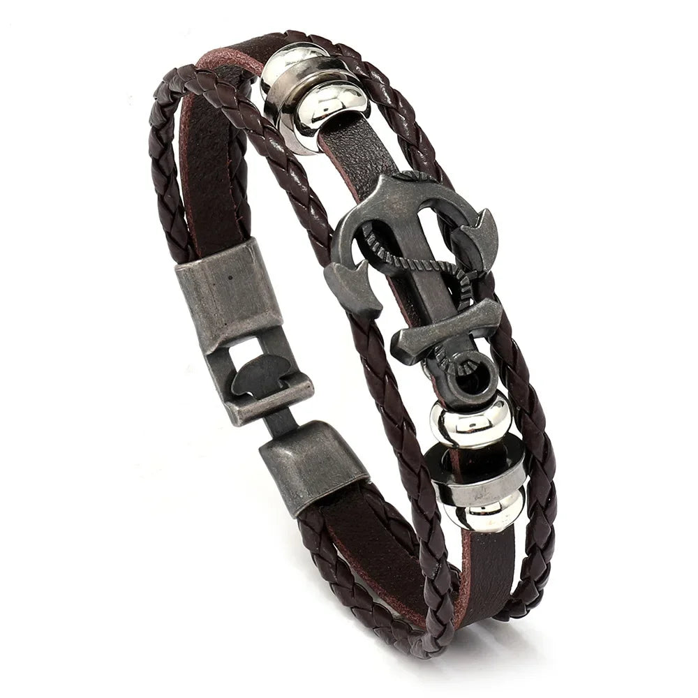 One Pirate Style Alloy Anchor Bracelet Cool Anchor bracelet for Men Punk Jewelry Handmade Sailor Accessory Giving gifts during Trésors de Pirate